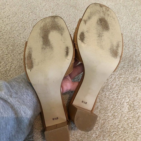 Talbots Slide Size 6.5 Block Heel 3” Brown Leather Career Neutral - Picture 4 of 8